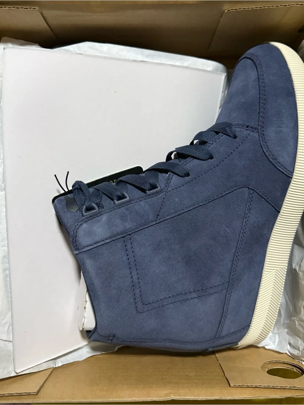 Sorel Navy Blue Wedge High-Top Sneakers